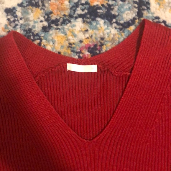 Uniqlo ribbed knit dress sweater red S - Picture 6 of 8